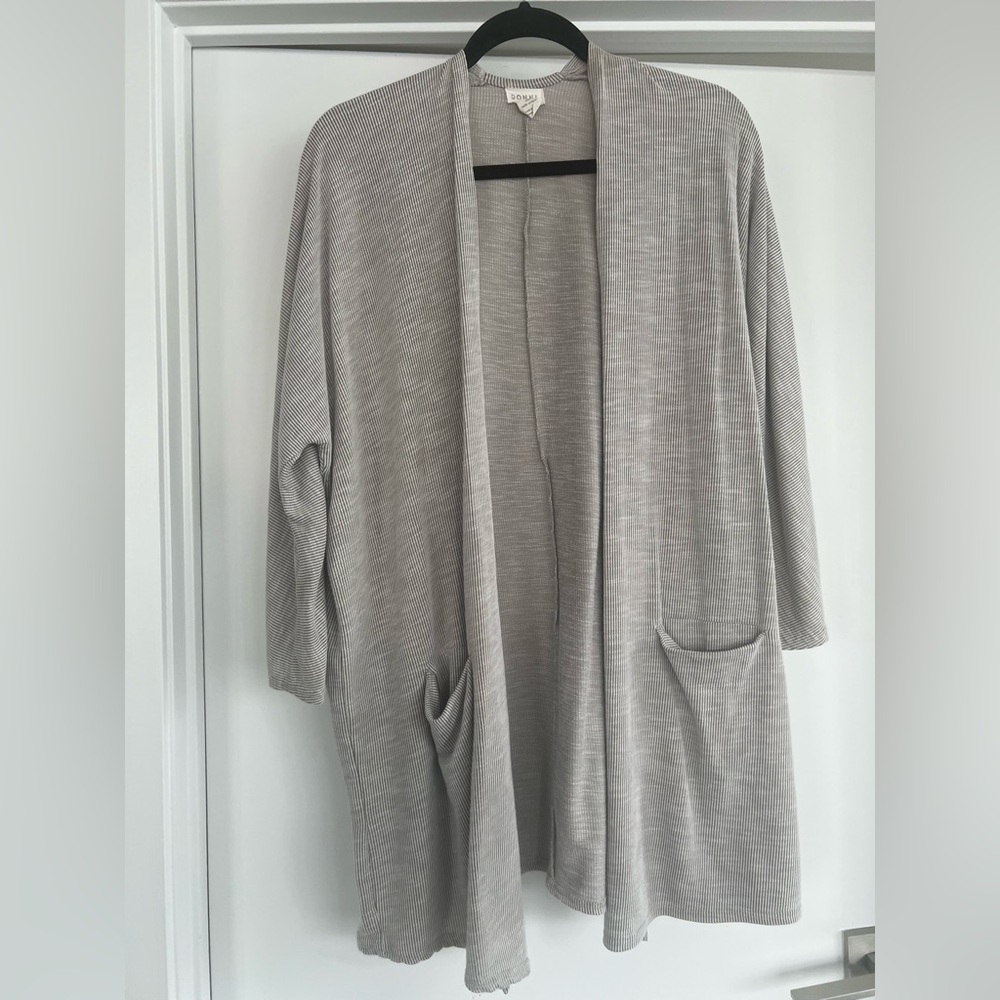 DONNI Ribbed Grey Cardigan, OS